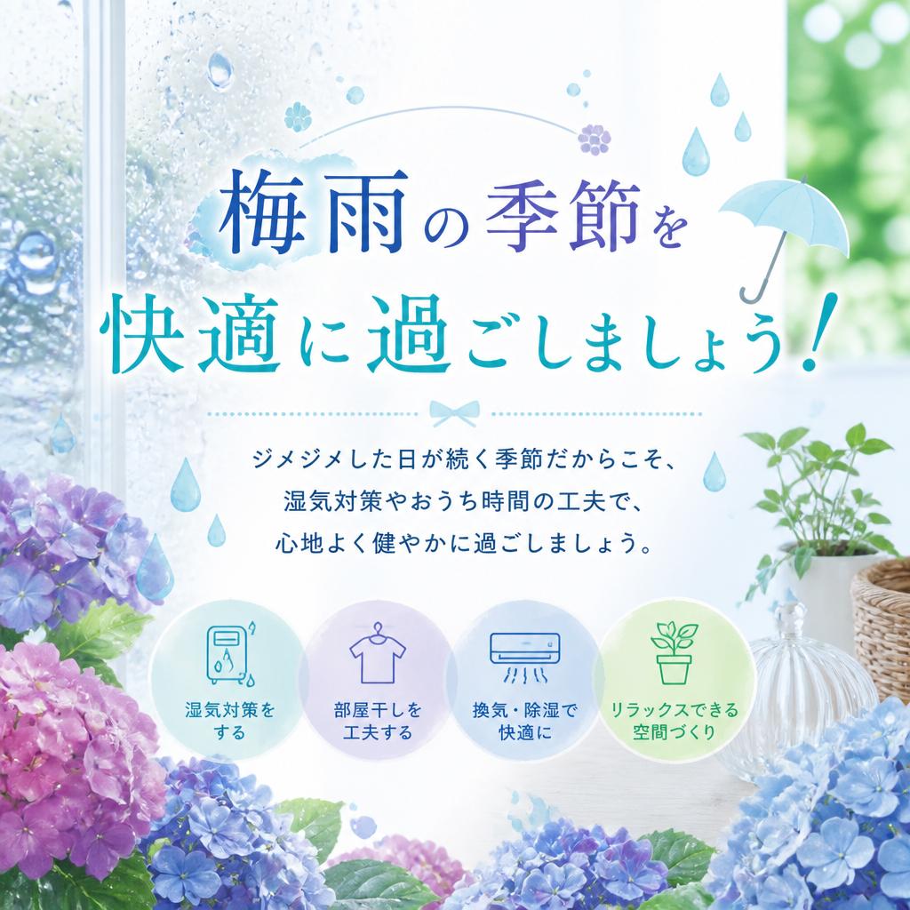 梅雨の季節を快適に過ごしましょう！