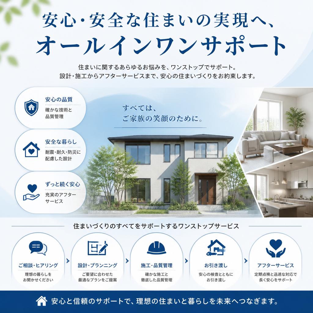 安心・安全な住まいの実現へ、オールインワンサポート