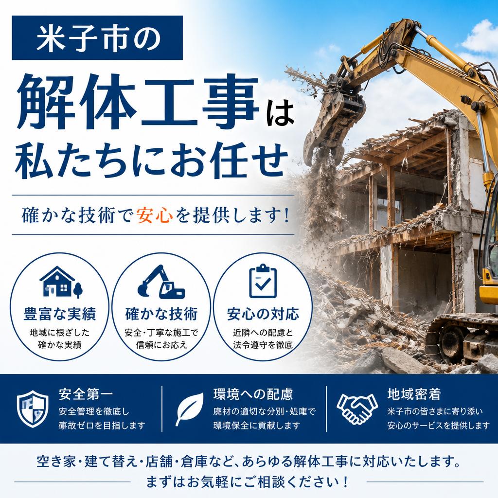 米子市の解体工事は私たちにお任せ、確かな技術で安心を提供します！