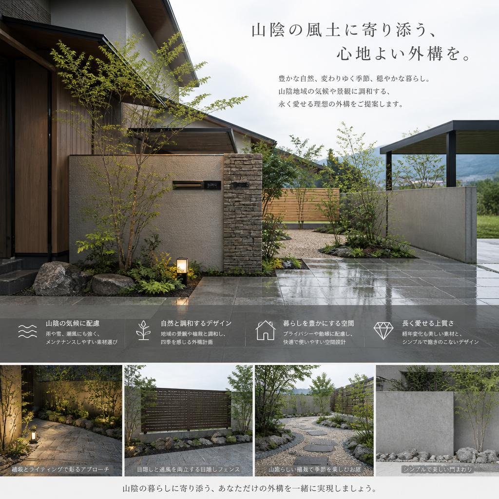 山陰地域の理想な外構を一緒に実現しましょう！
