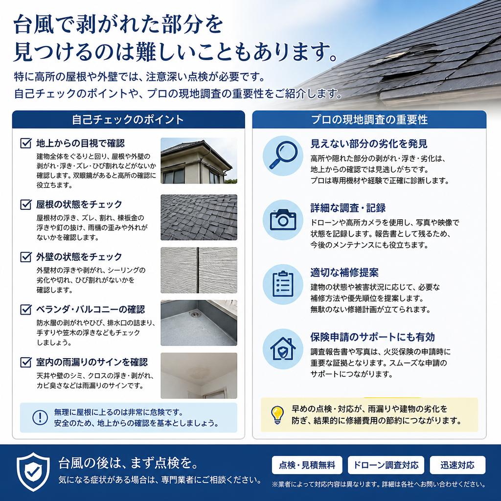 剥がれた部分の見つけ方