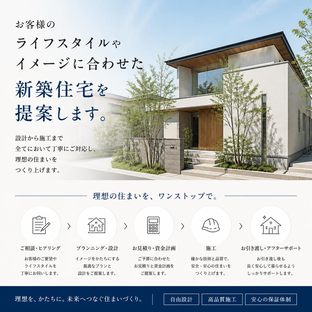 新築住宅: 理想の住まいづくりをサポート