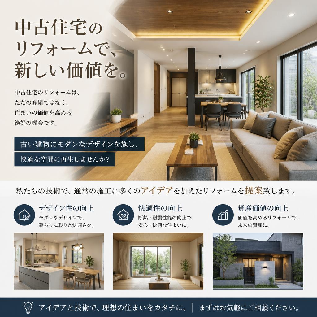 中古住宅を新たに生まれ変わらせる魅力