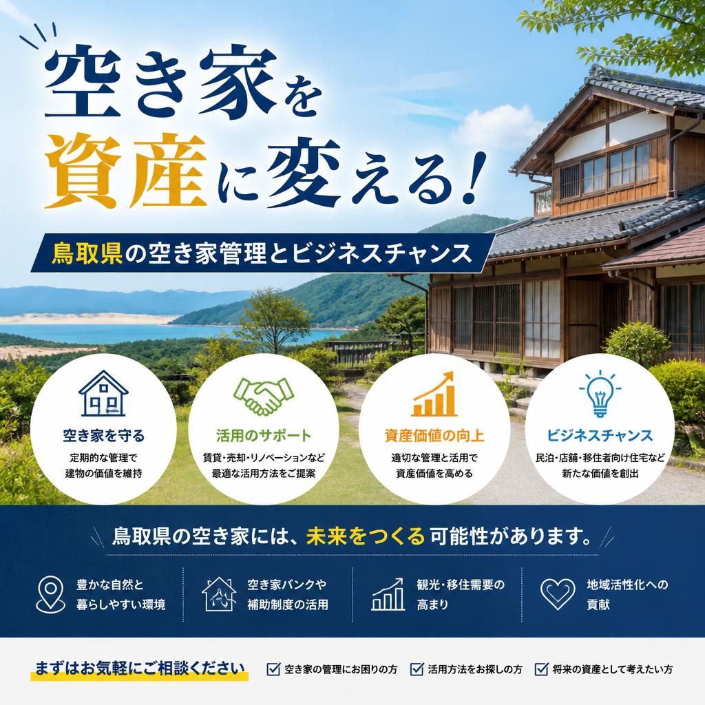 空き家を資産に変える！鳥取県の空き家管理とビジネスチャンス