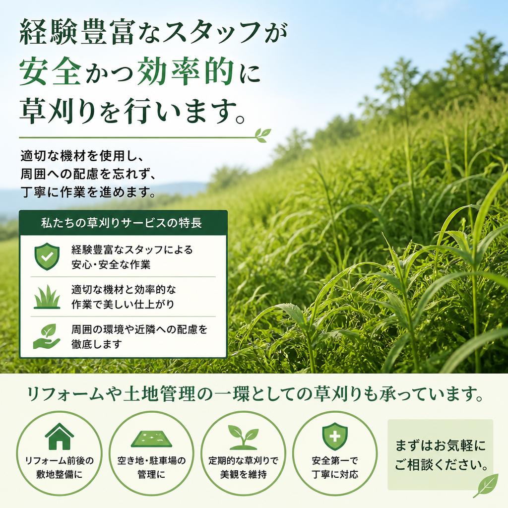 当社の草刈りサービスの特徴