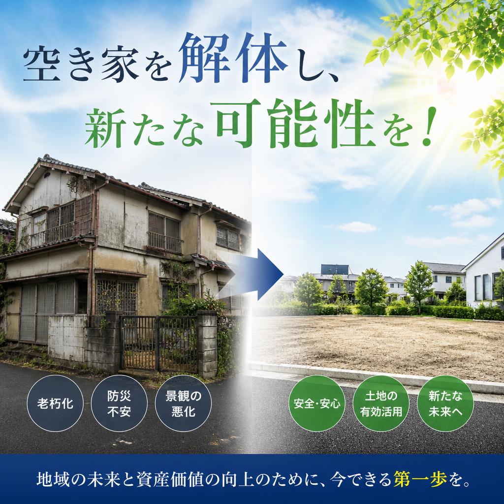空き家を解体し、新たな可能性を！