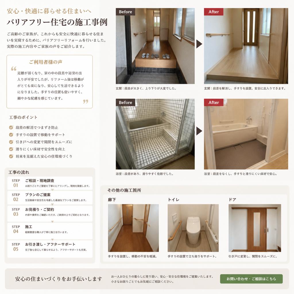 3. 成功事例：バリアフリー住宅の実績