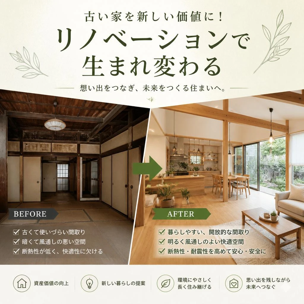 古い家を新しい価値に！リノベーションで生まれ変わる