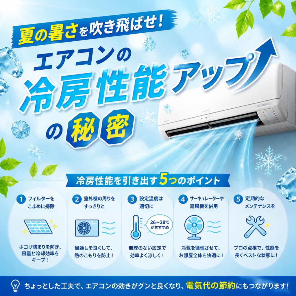 夏の暑さを吹き飛ばせ！エアコンの冷房性能アップの秘密