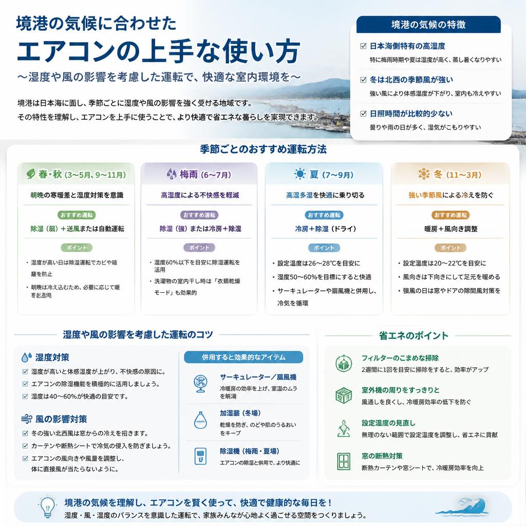 境港の夏の気候に最適なエアコン設定