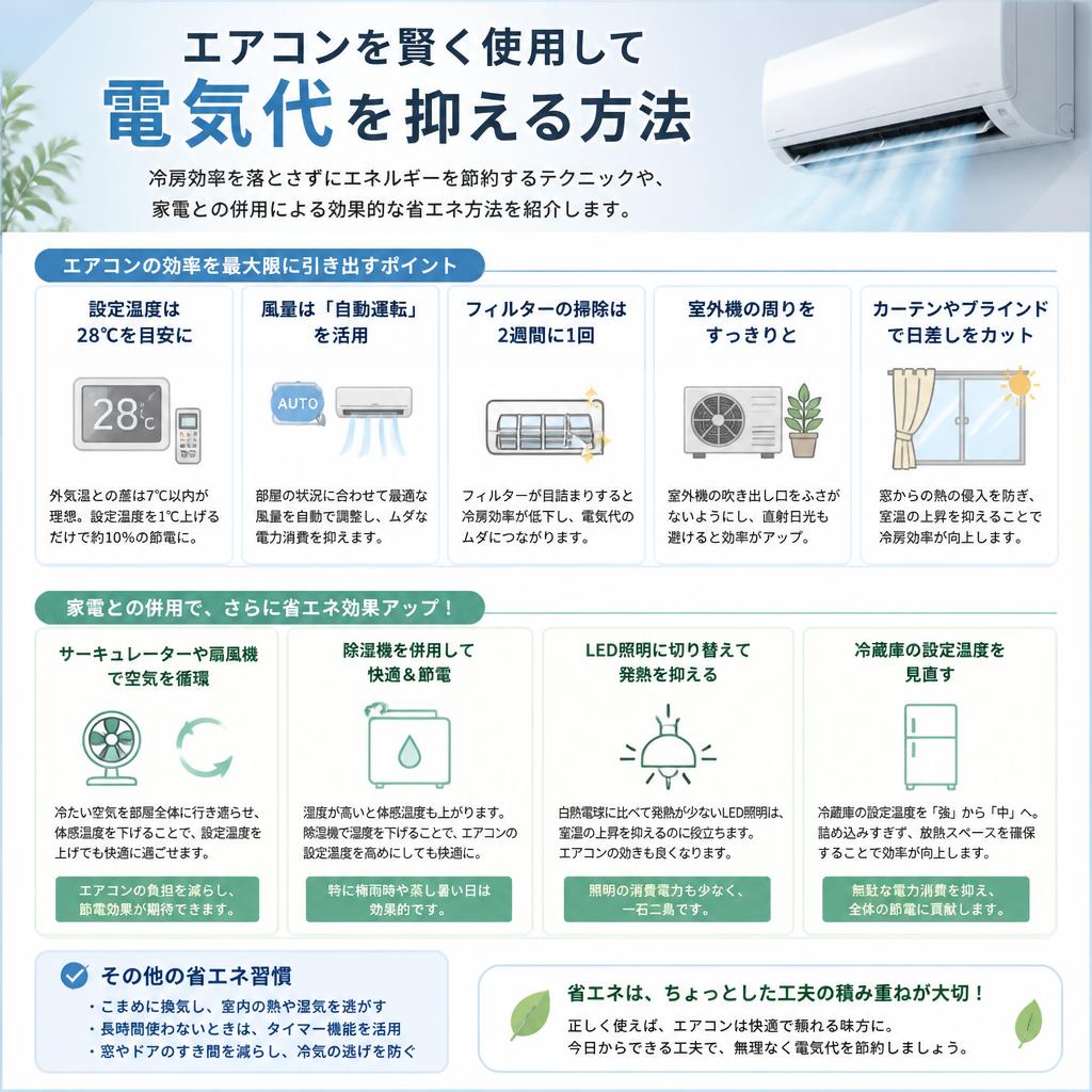 省エネを意識したエアコンの使い方