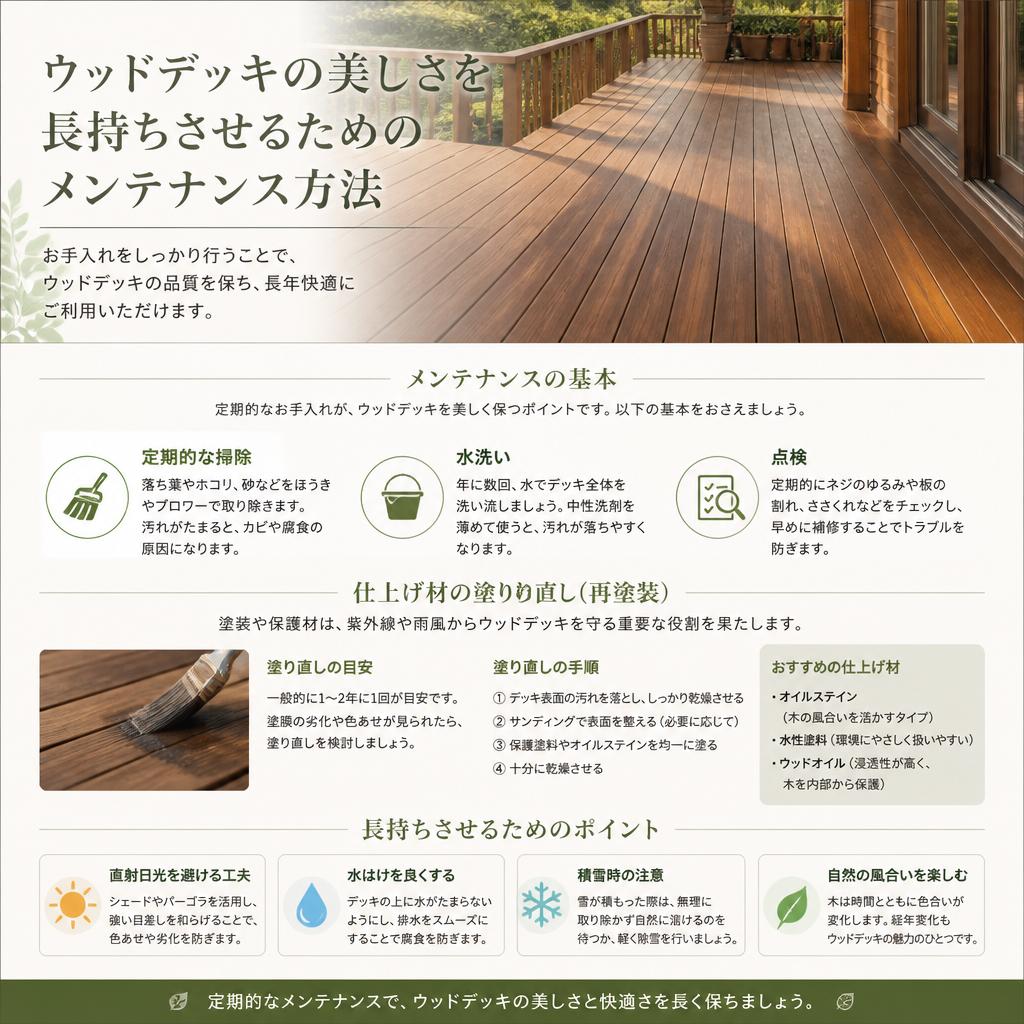 ウッドデッキのメンテナンスとケア