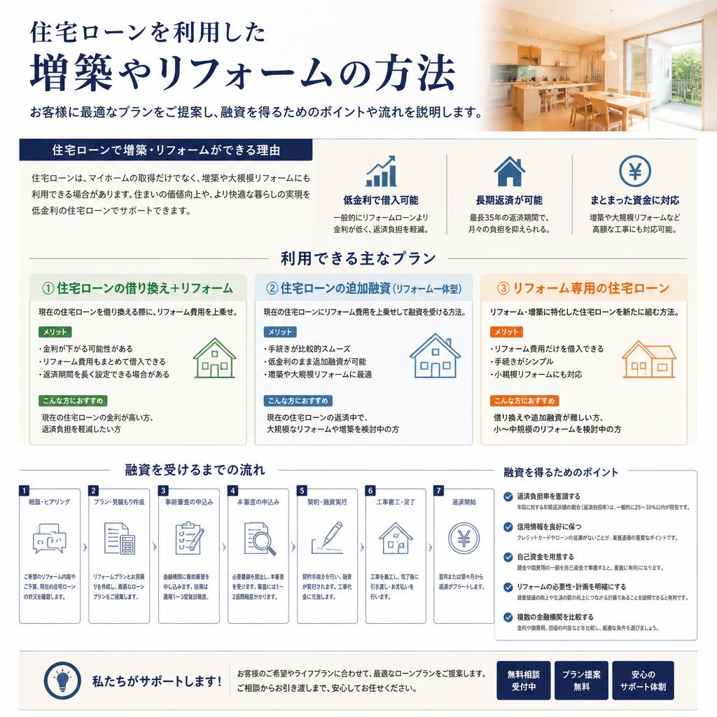 住宅ローンを活用したリフォームの流れ