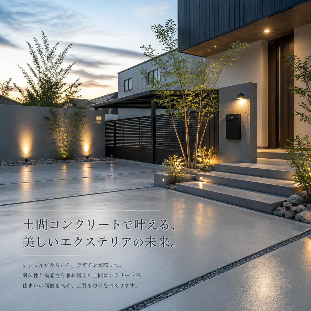土間コンクリートで叶える、美しいエクステリアの未来。