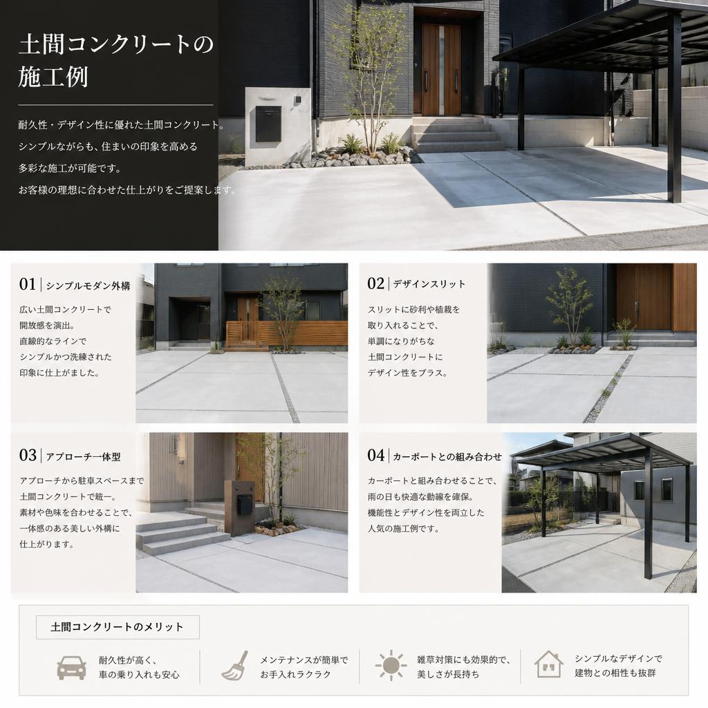 新築工事における土間コンクリートの施工例