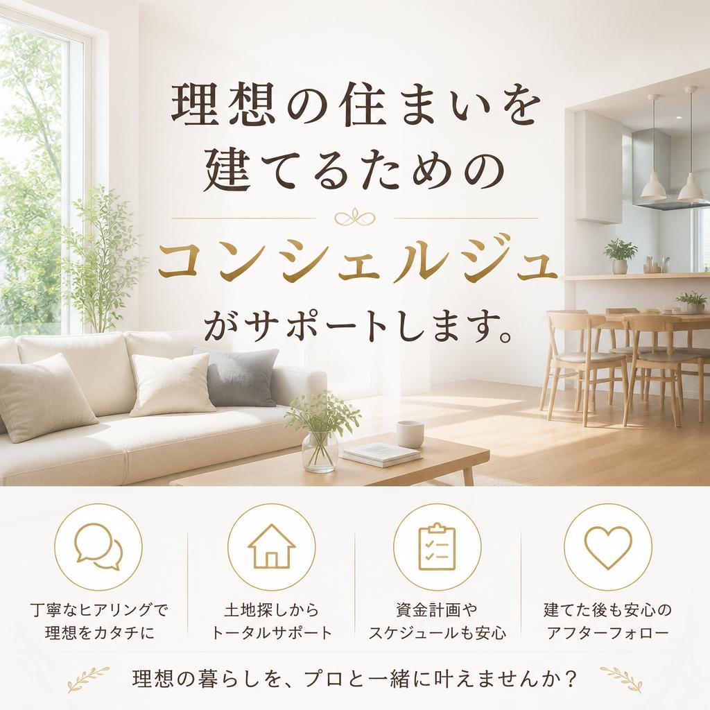 理想の住まいを建てるためのコンシェルジュがサポートします。
