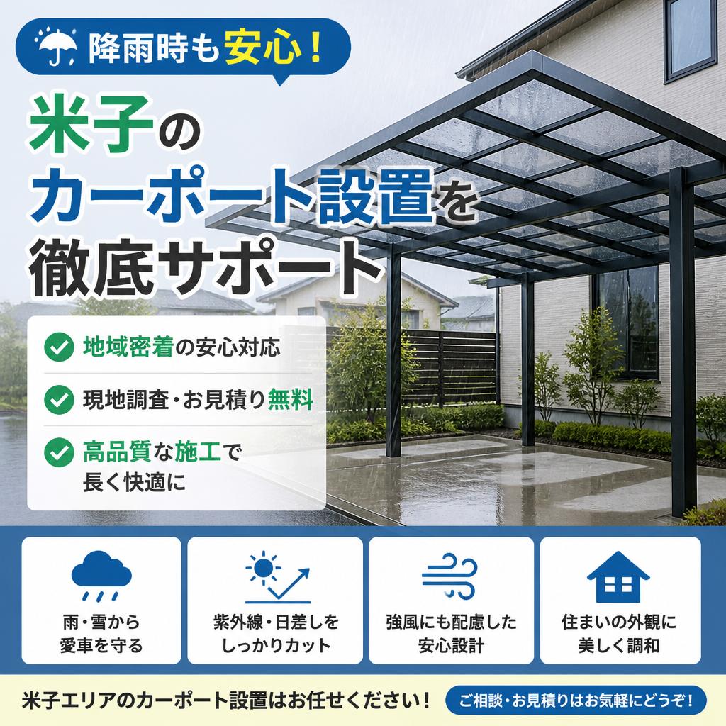 降雨時も安心！米子のカーポート設置を徹底サポート