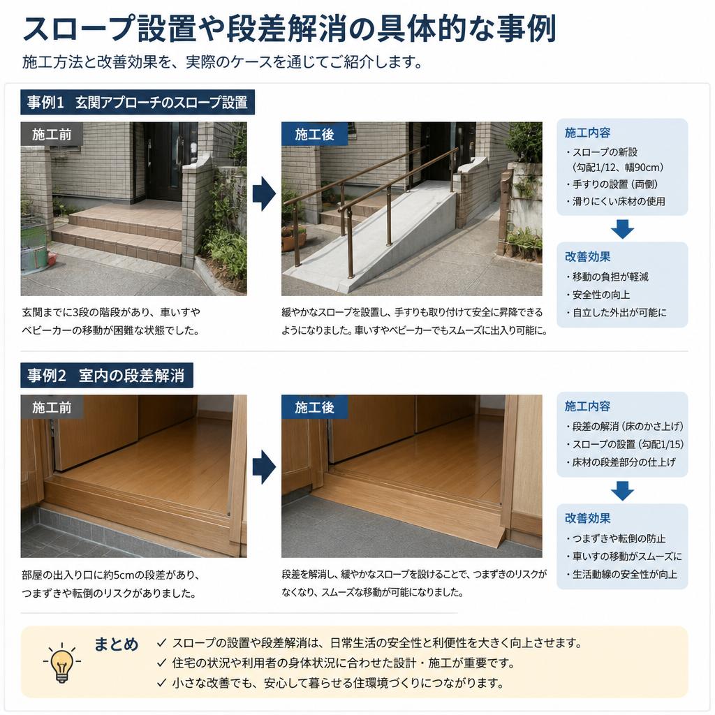 スロープと段差解消の具体例