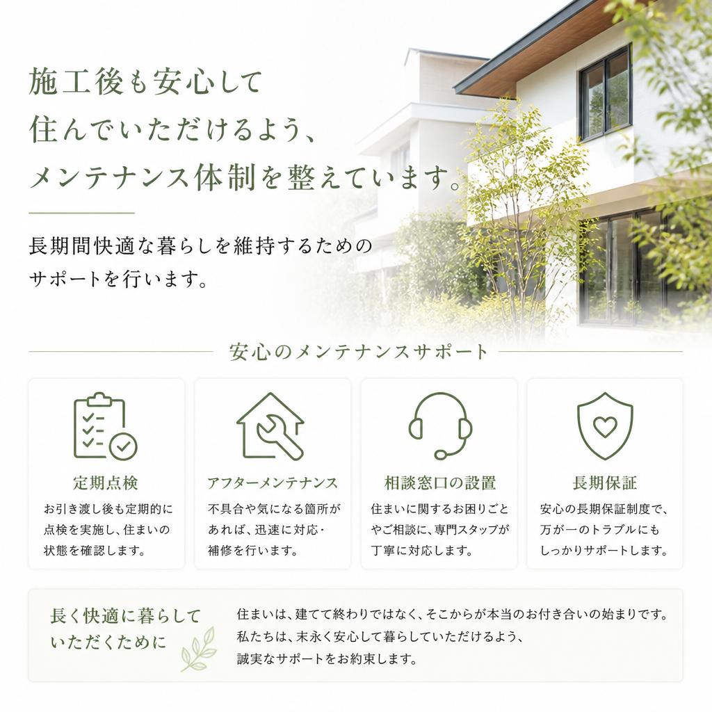 安心の施工とメンテナンス