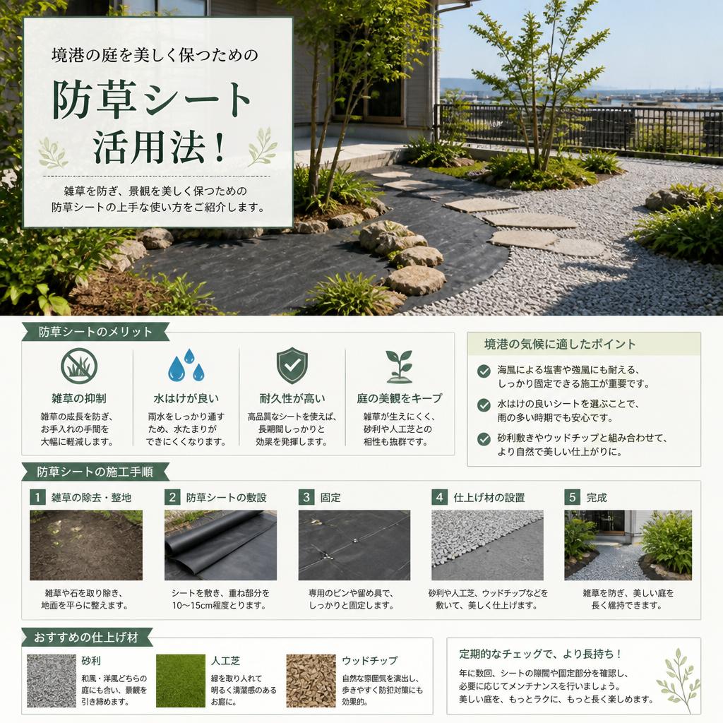 境港の庭を美しく保つための防草シート活用法！