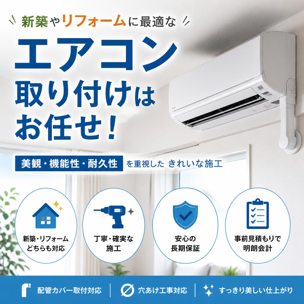 新築やリフォームに最適なエアコン取り付けはお任せ！