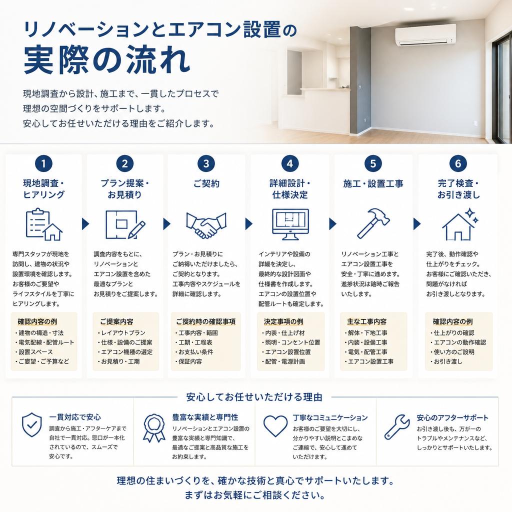 施工の流れとプロの技術