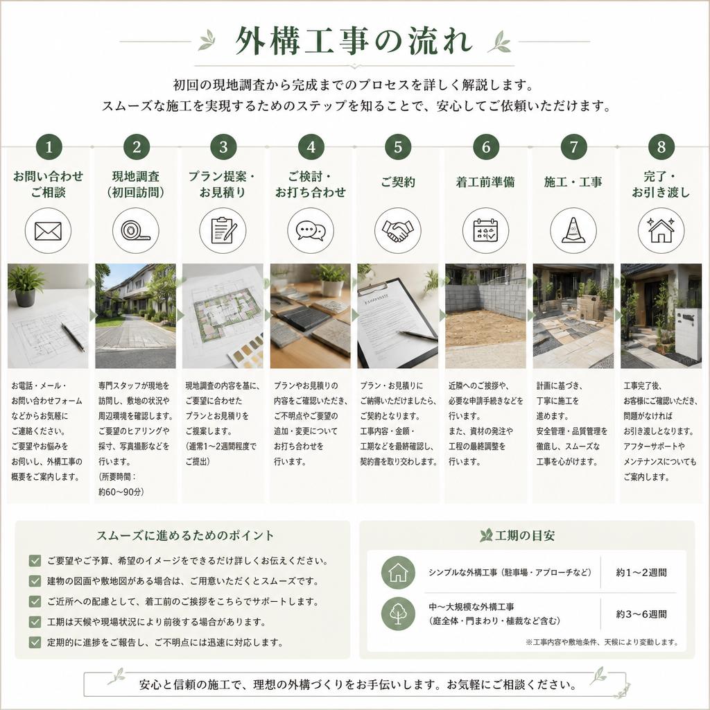 4. 外構工事の流れと施工プロセス