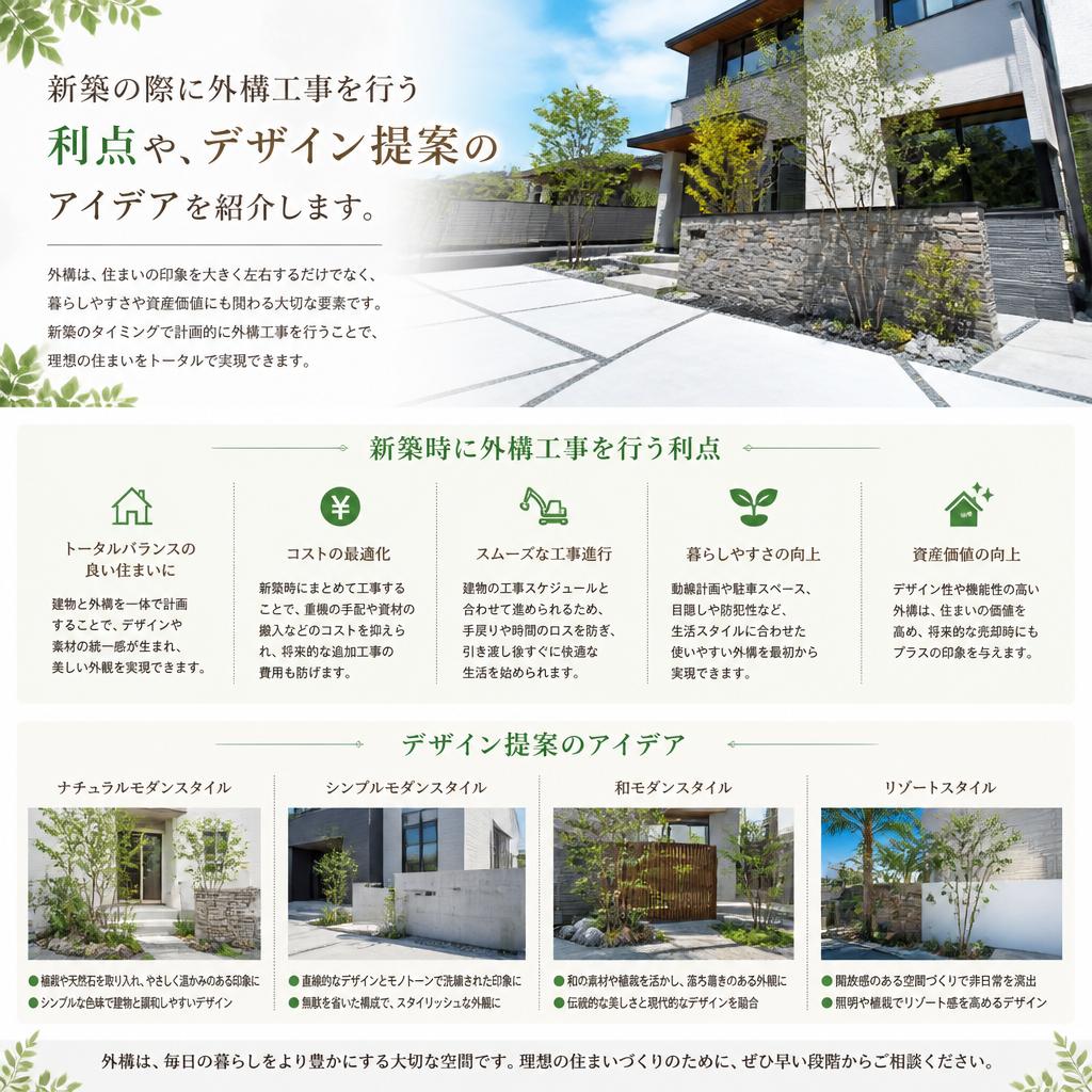 2. 新築時の外構工事のメリット