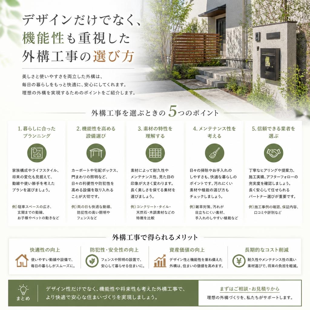 4. 機能性を考えた外構 の選び方