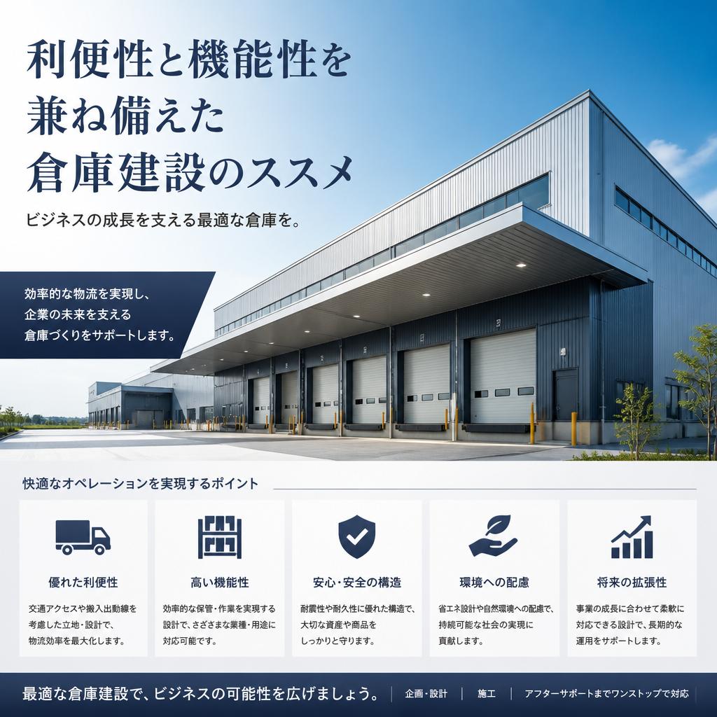 利便性と機能性を兼ね備えた倉庫建設のススメ