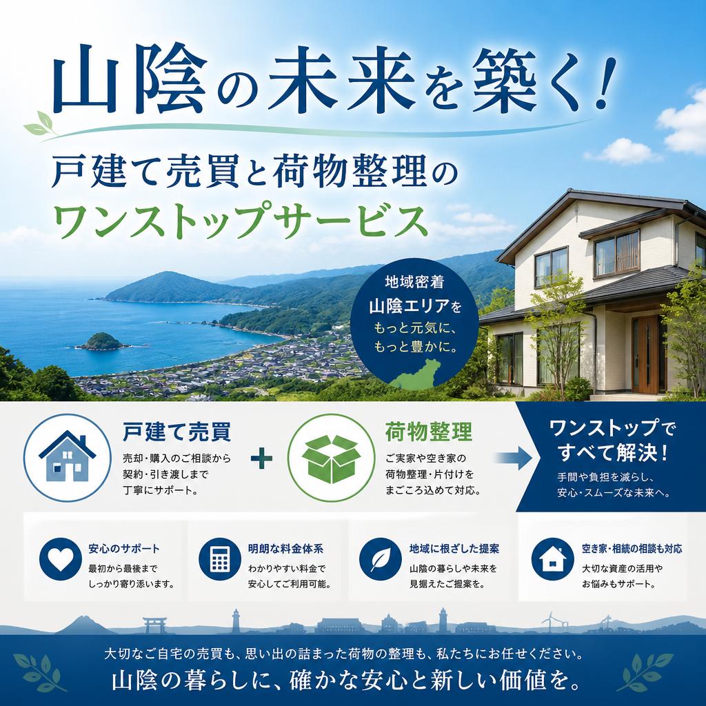 山陰の未来を築く！戸建て売買と荷物整理のワンストップサービス