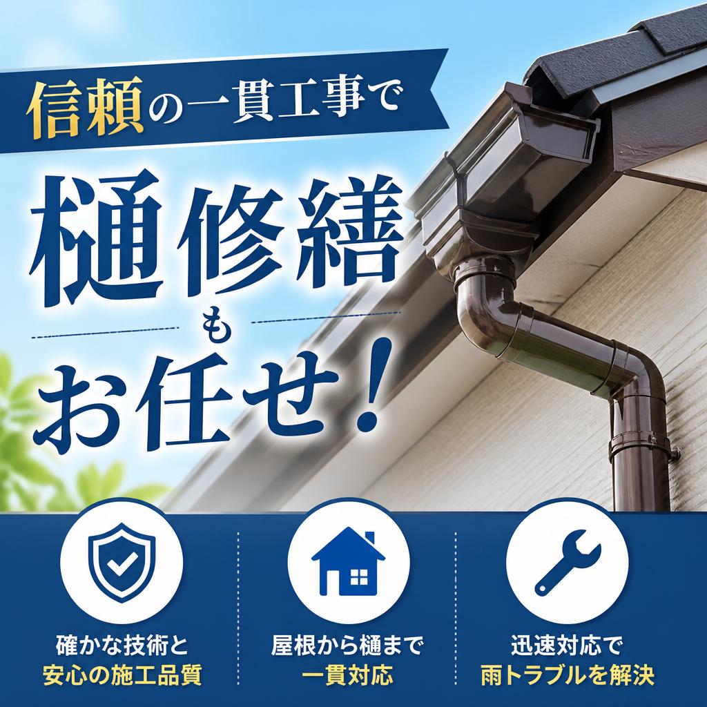 信頼の一貫工事で樋修繕もお任せ！