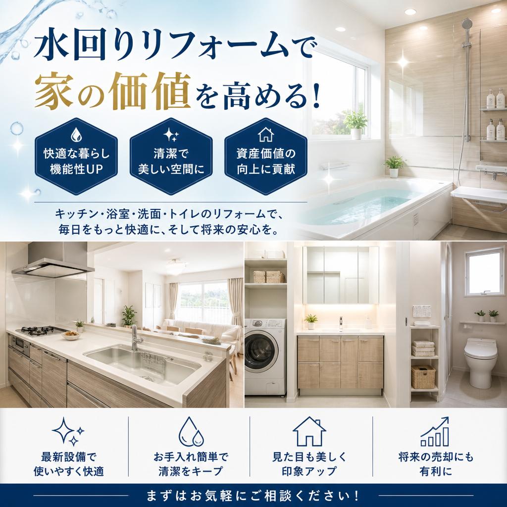 水回りリフォームで家の価値を高める！