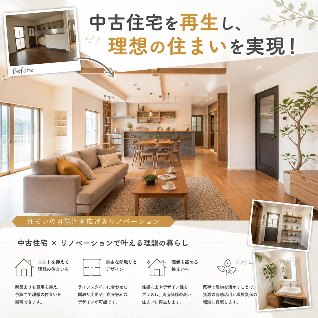 中古住宅を再生し、理想の住まいを実現！
