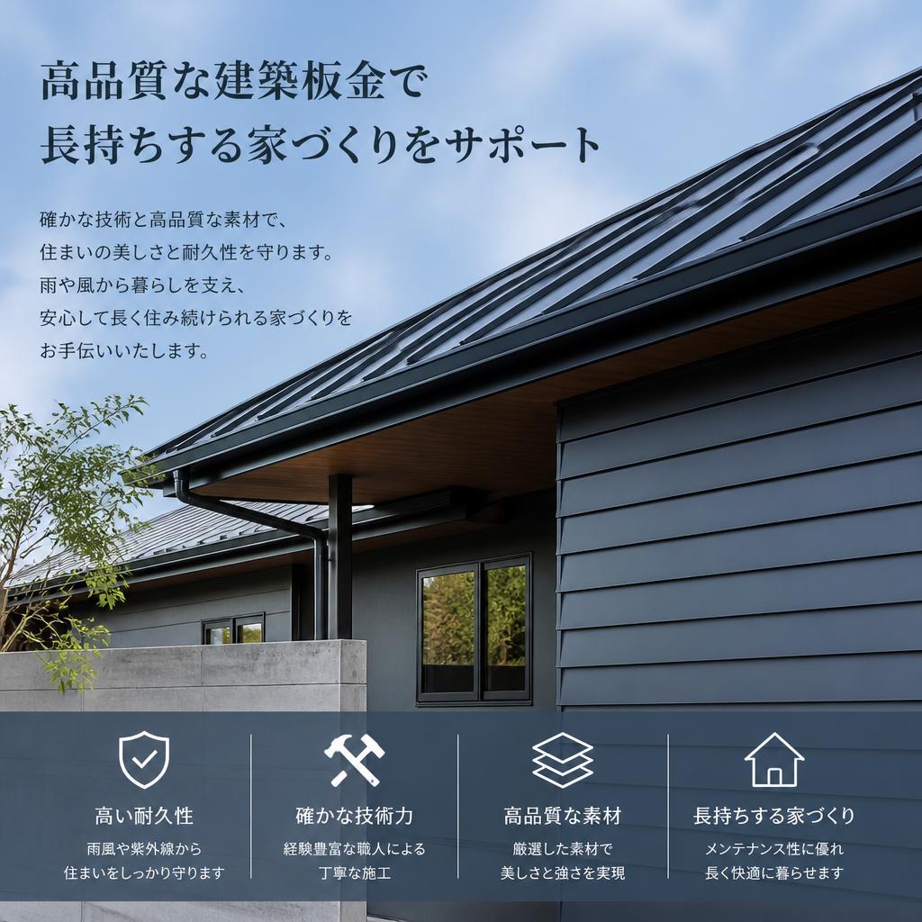 高品質な建築板金で長持ちする家づくりをサポート
