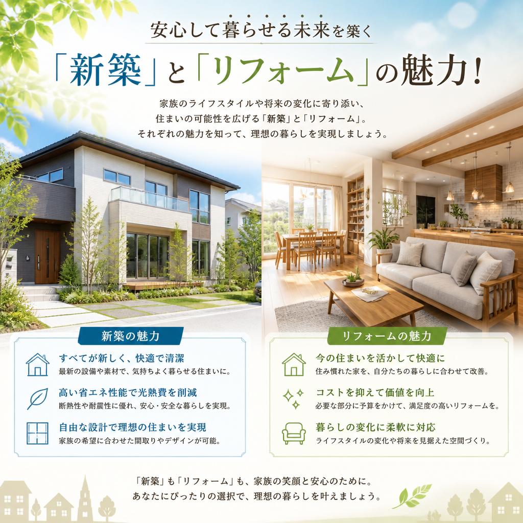 安心して暮らせる未来を築く「新築」と「リフォーム」の魅力！